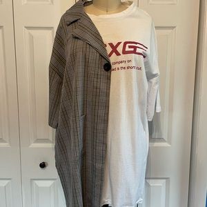 HALF BLAZER HALF SHIRT DRESS